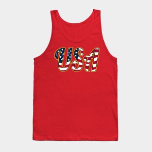 USA Patriotic Red White and Blue Stars and Stripes Tank Top